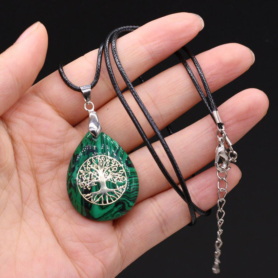 Collier pendentif « arbre de vie » en pierre naturelle