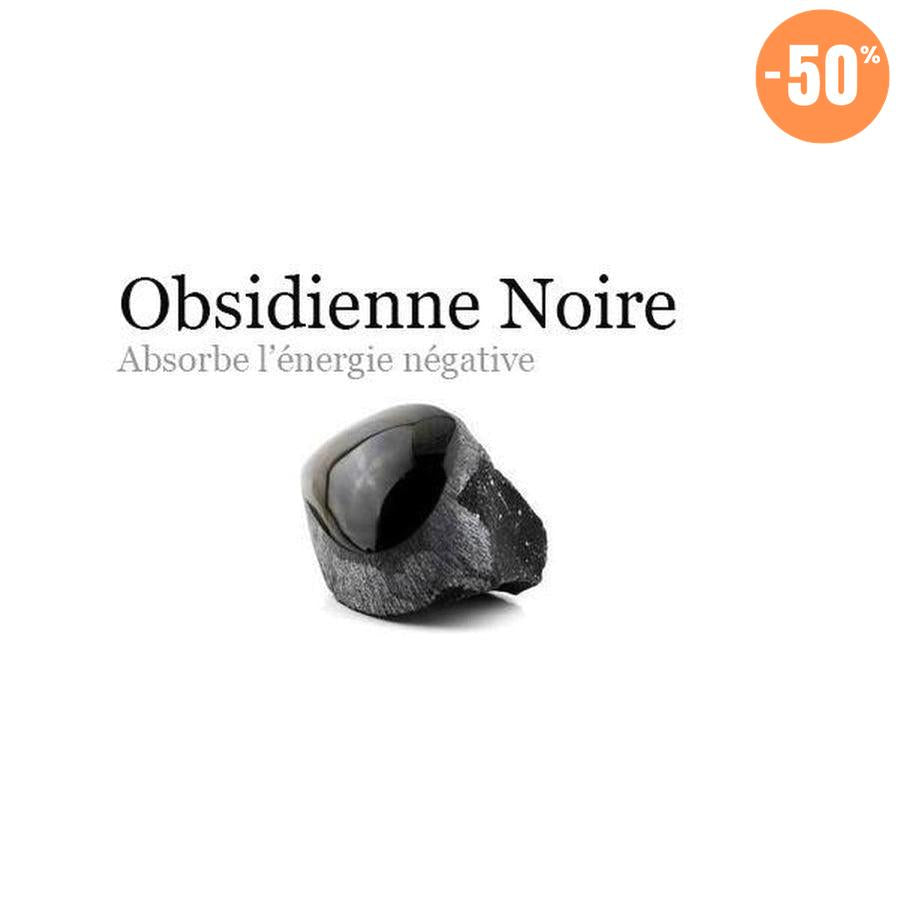 Collier Pendentif BAGUA en Obsidienne noire véritable