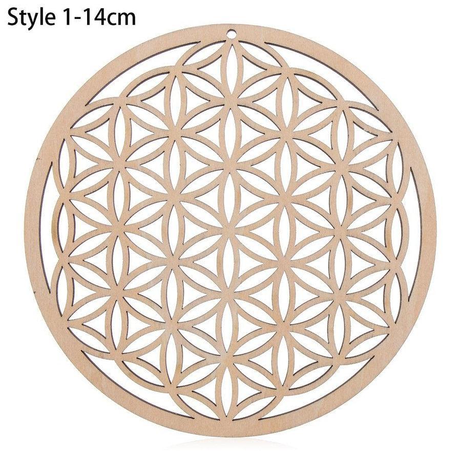 Fleur de vie en bois - différents modèles diamètre 14cm