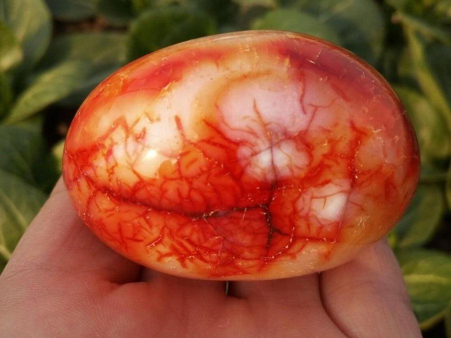 Géode ovale en Cornaline rouge