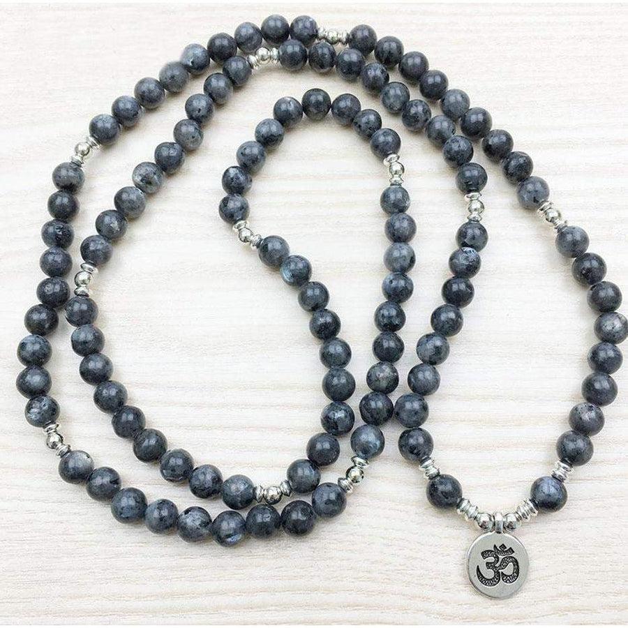 Mala de protection en pierres de labradorite