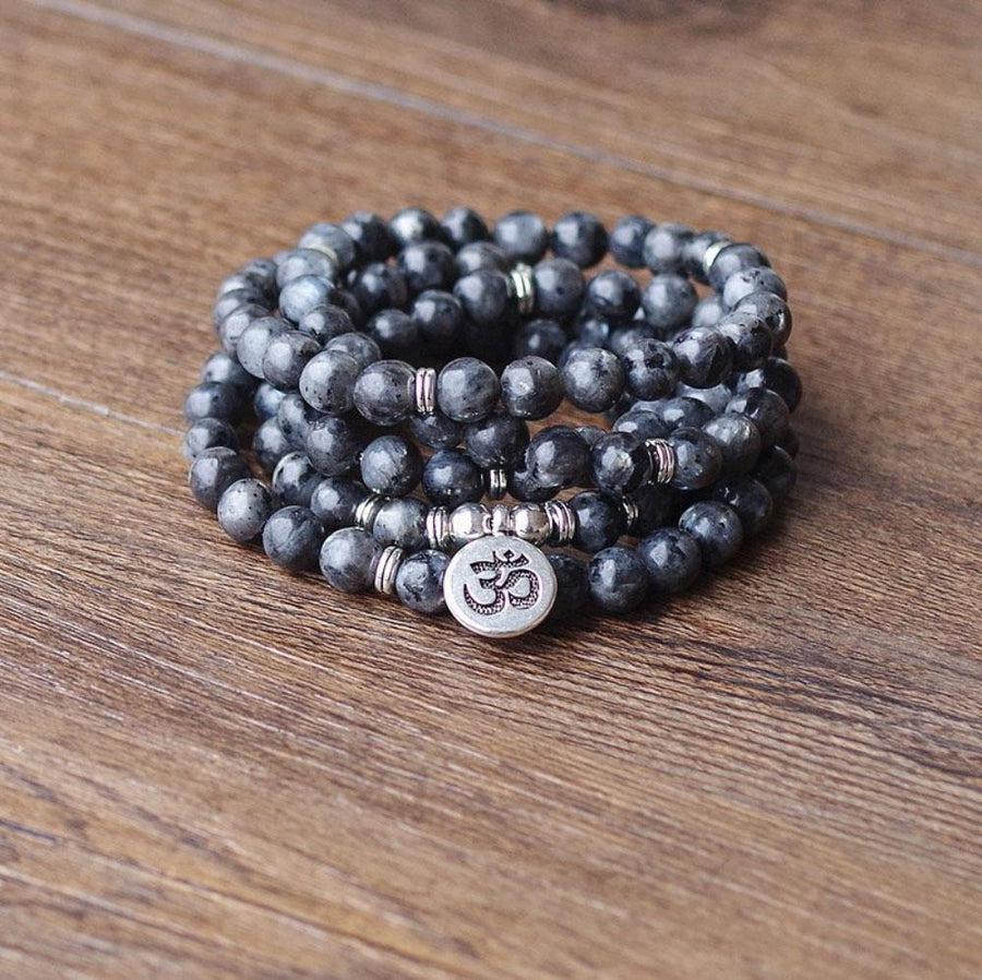 Mala de protection en pierres de labradorite