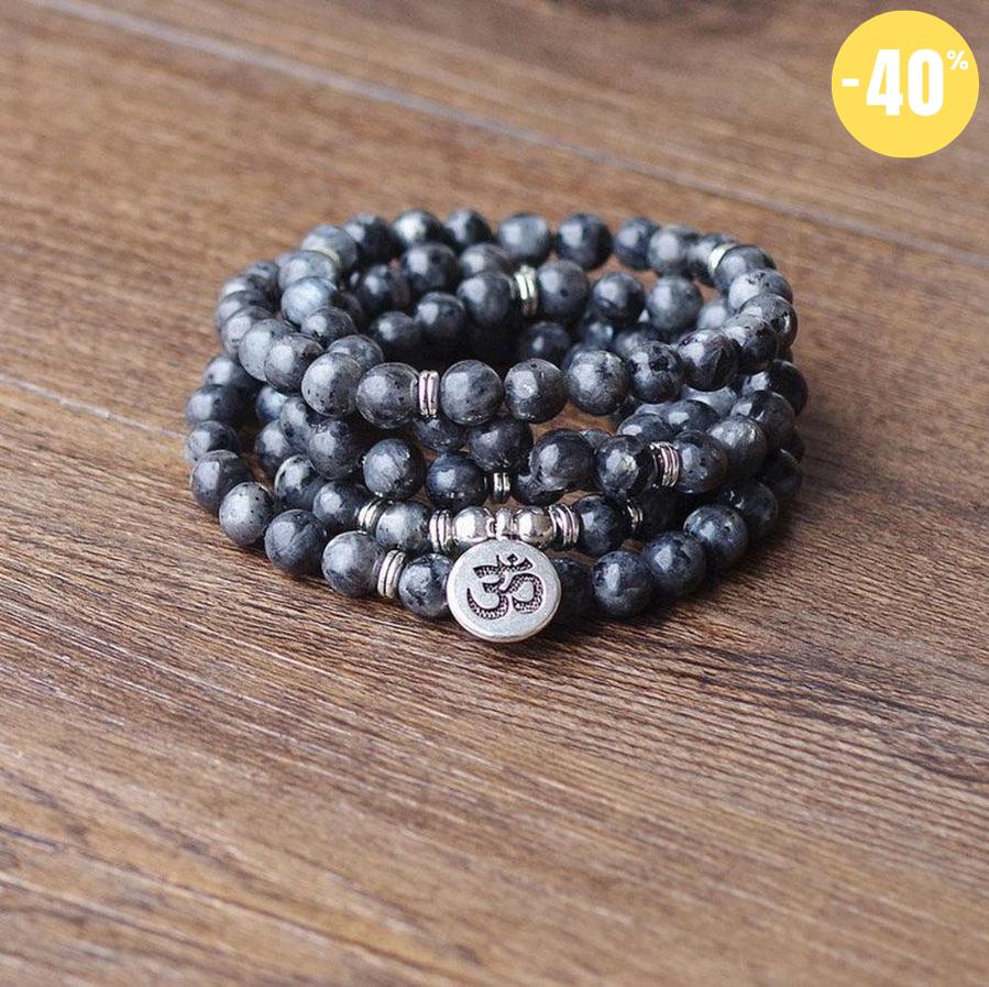 Mala de protection en pierres de labradorite