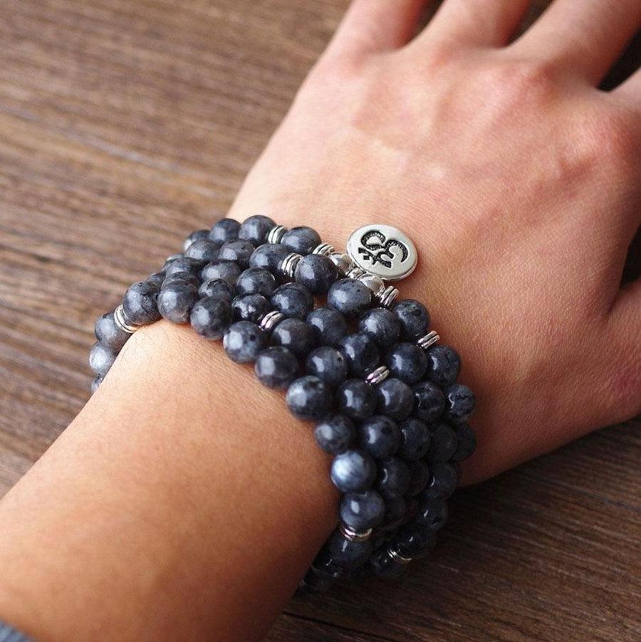 Mala de protection en pierres de labradorite