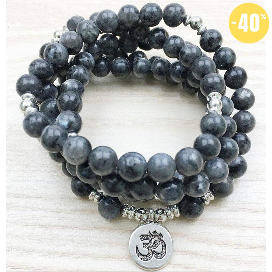 Mala de protection en pierres de labradorite