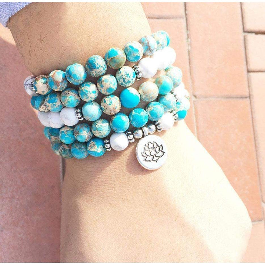 Mala de purification en Howlite & Jaspe Impérial