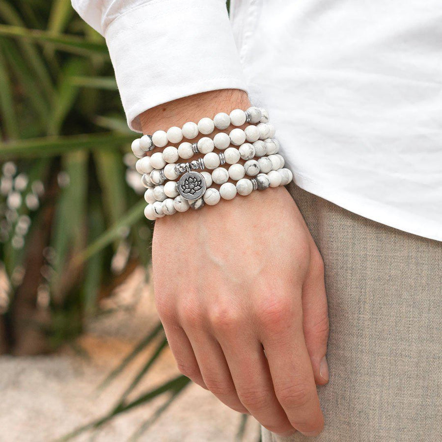 Mala en pierres de howlite