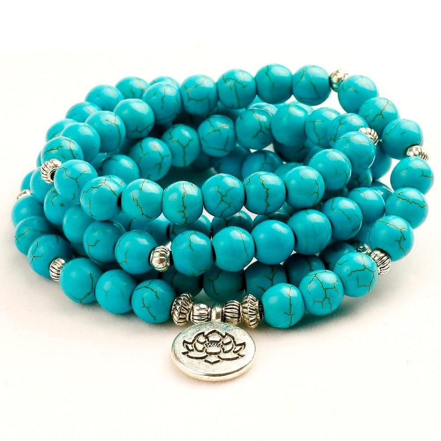 Mala « Fleur de Lotus » en Turquoise véritable