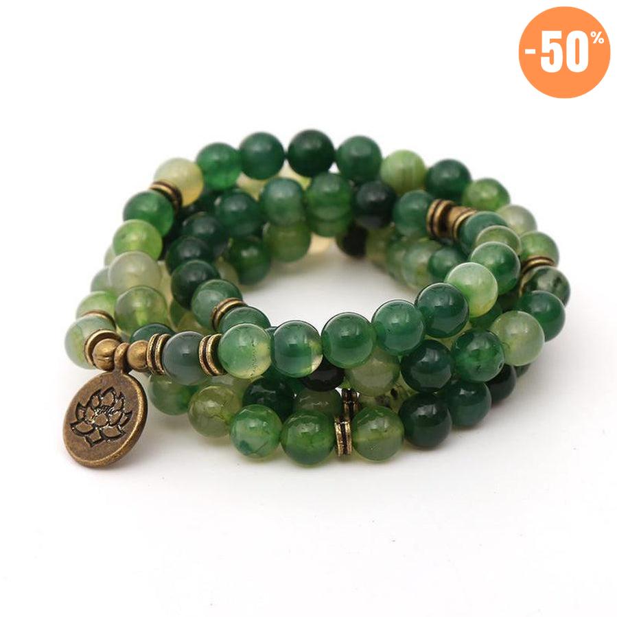 Mala «stabilité et renforcement» en Onyx vert naturel et son charme