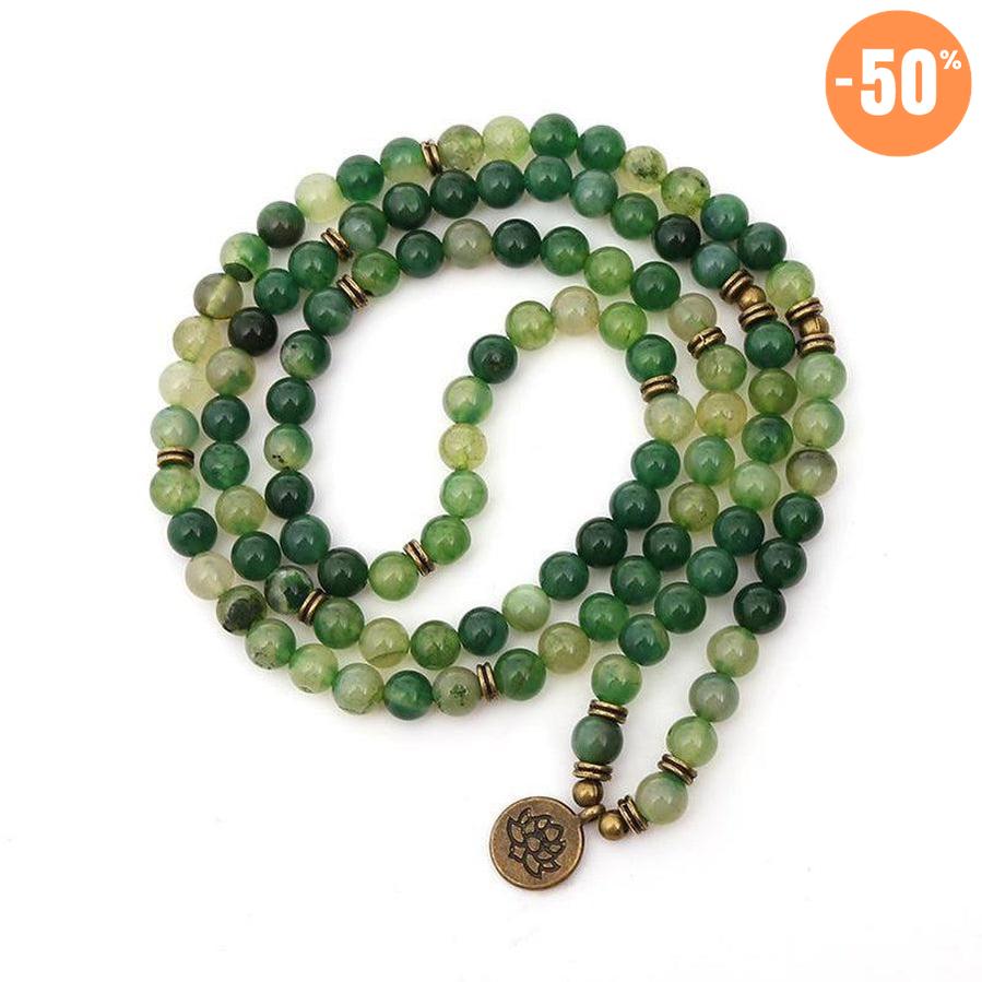 Mala «stabilité et renforcement» en Onyx vert naturel et son charme