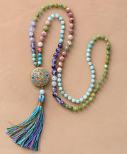 Mala «Zenitude» 108 perles et son pompon multicolore
