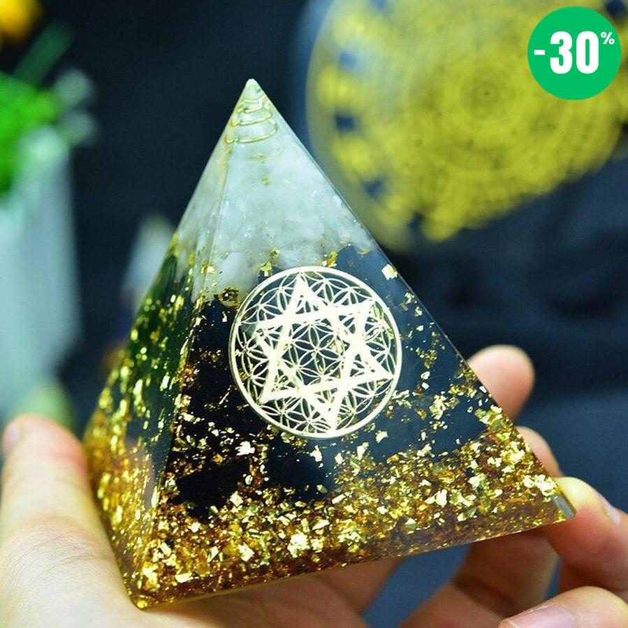 Orgonite Obsidienne, pyramide de protection