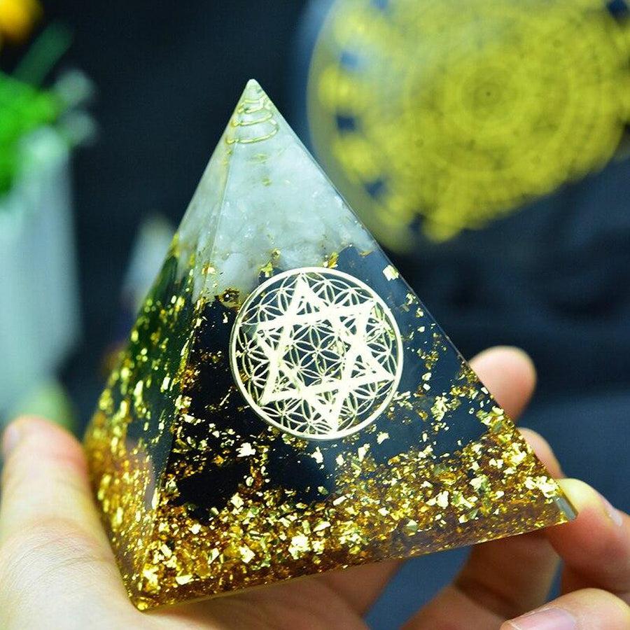 Orgonite Obsidienne, pyramide de protection