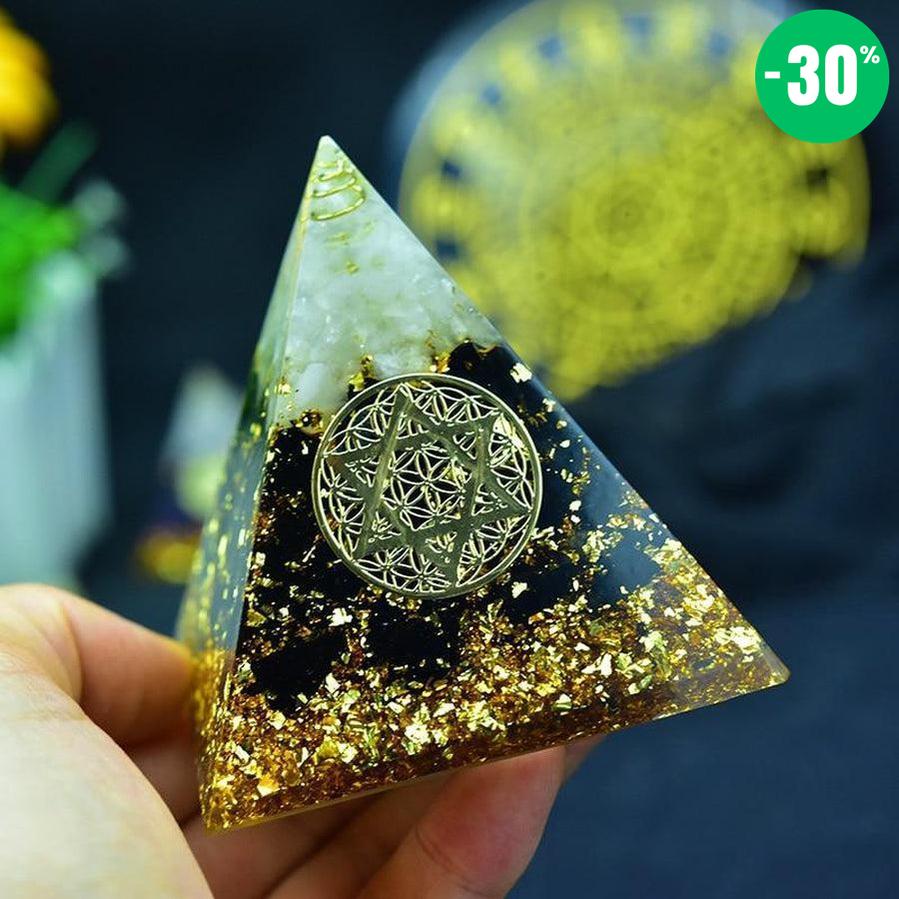 Orgonite Obsidienne, pyramide de protection