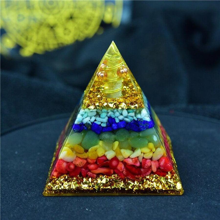 Orgonite, pyramide des sept chakras