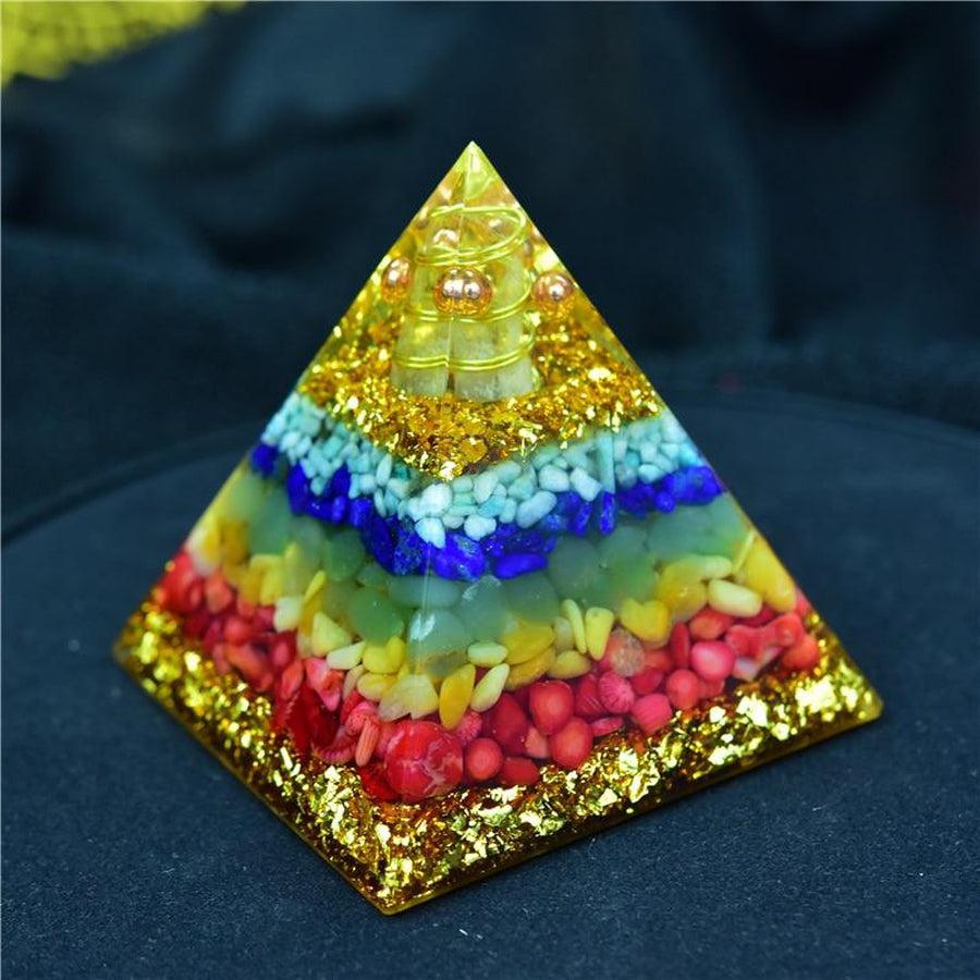 Orgonite, pyramide des sept chakras