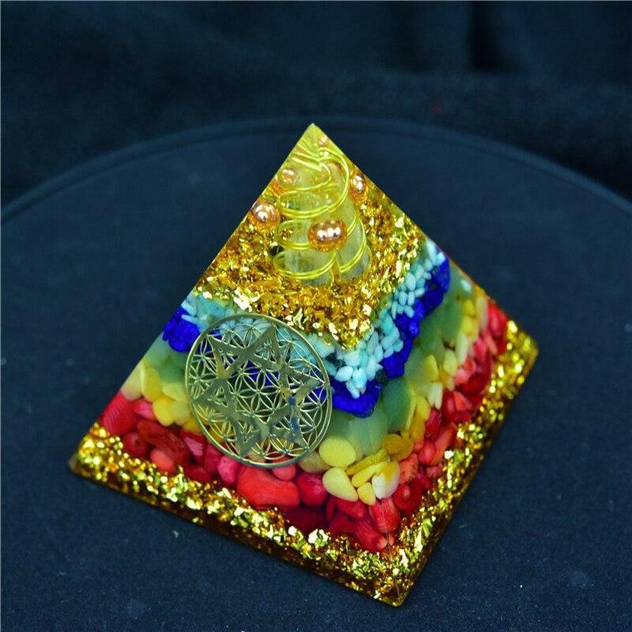 Orgonite, pyramide des sept chakras