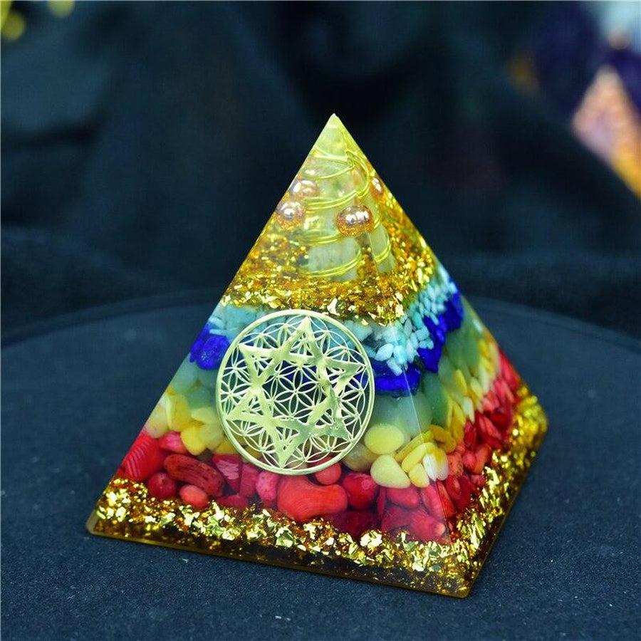 Orgonite, pyramide des sept chakras