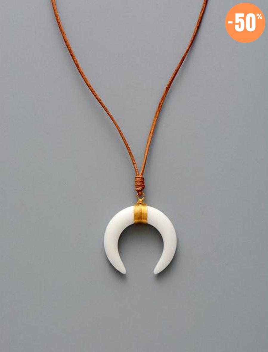 Pendentif croissant de lune «Apaisement» en Agate