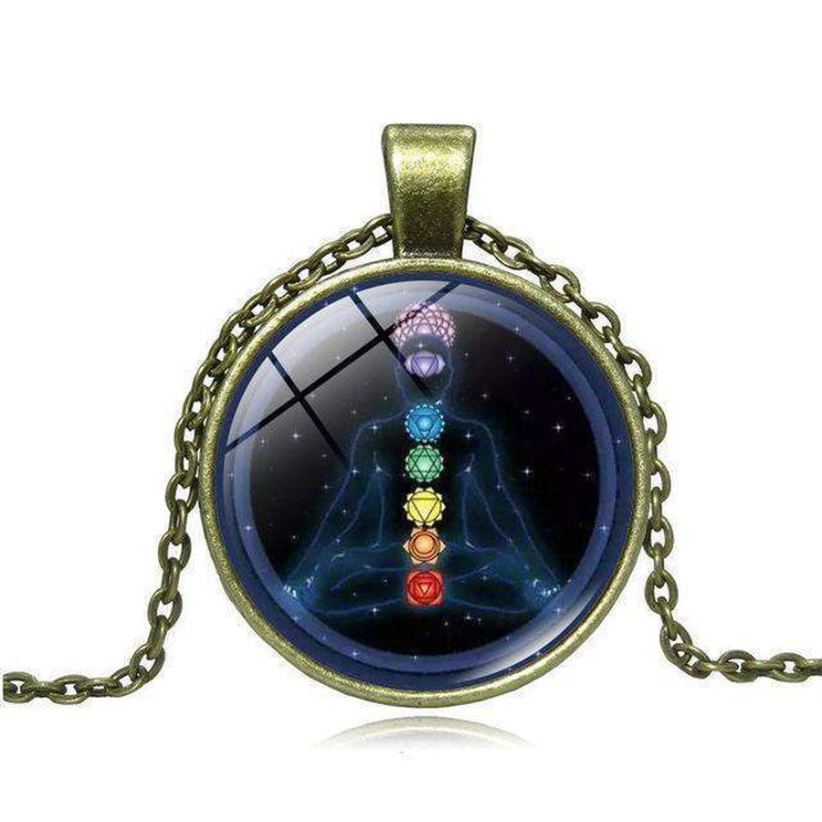 Pendentif des 7 Chakras en verre