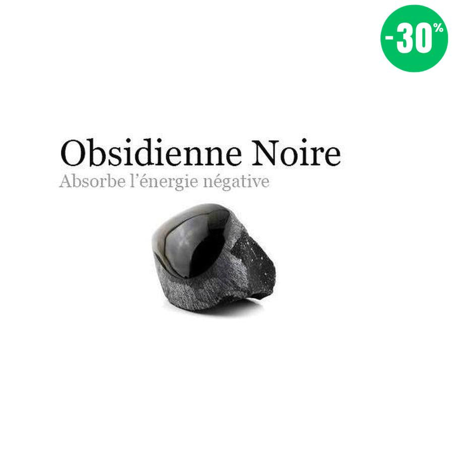 Pendentif etoile de david en obsidienne noire