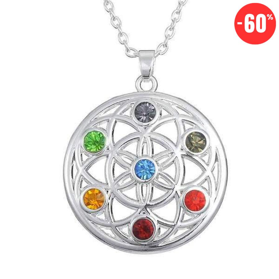 Pendentif fleur de vie des 7 Chakras