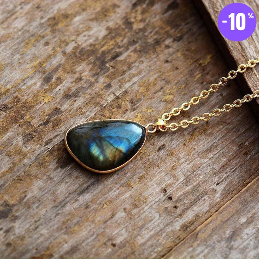 Pendentif larme en Labradorite naturelle