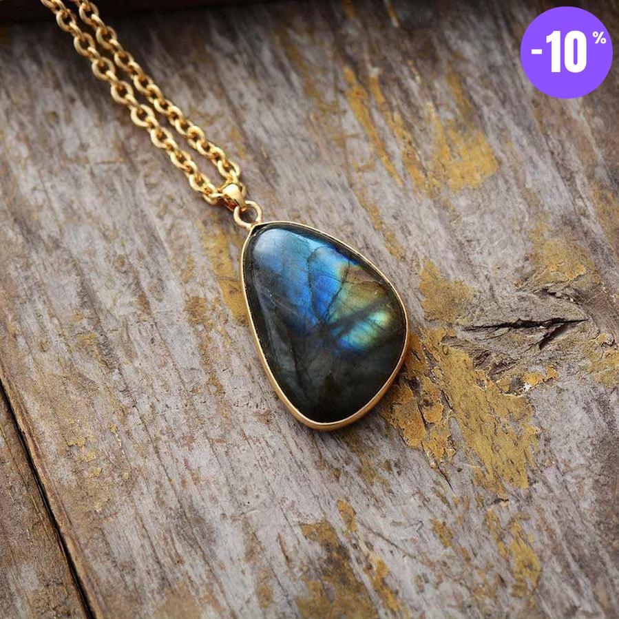 Pendentif larme en Labradorite naturelle