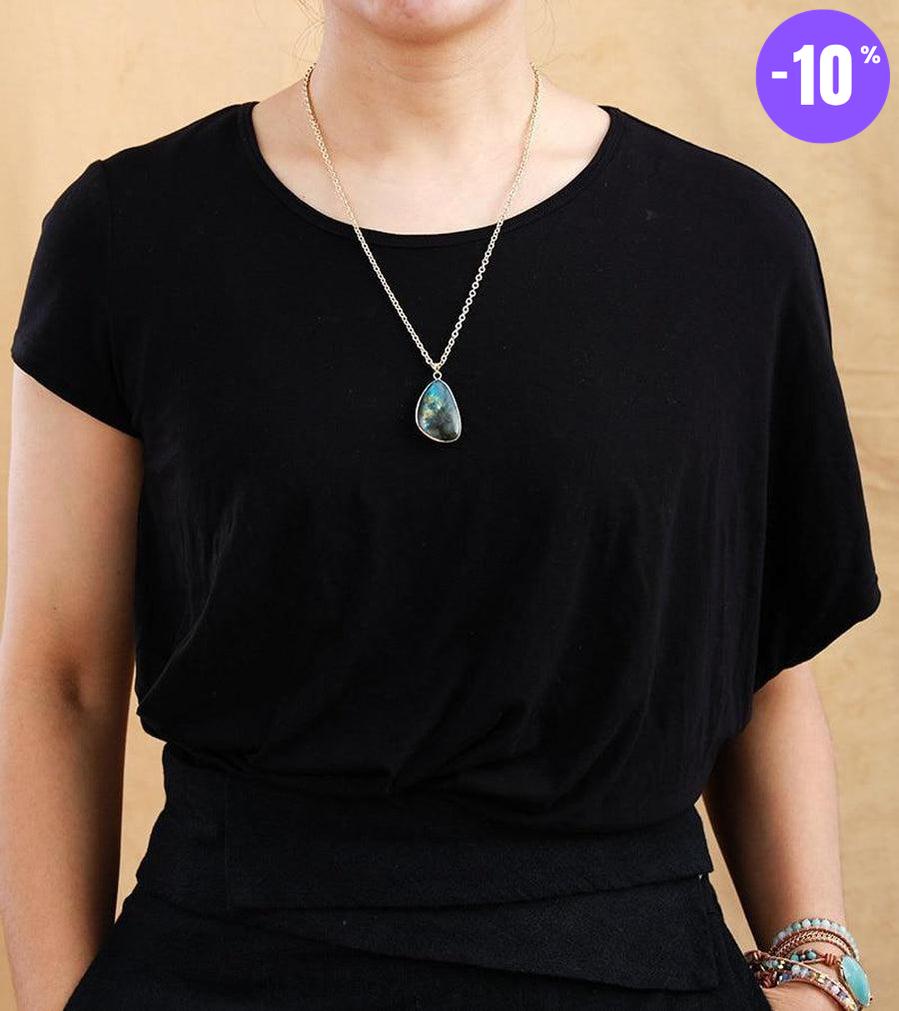 Pendentif larme en Labradorite naturelle