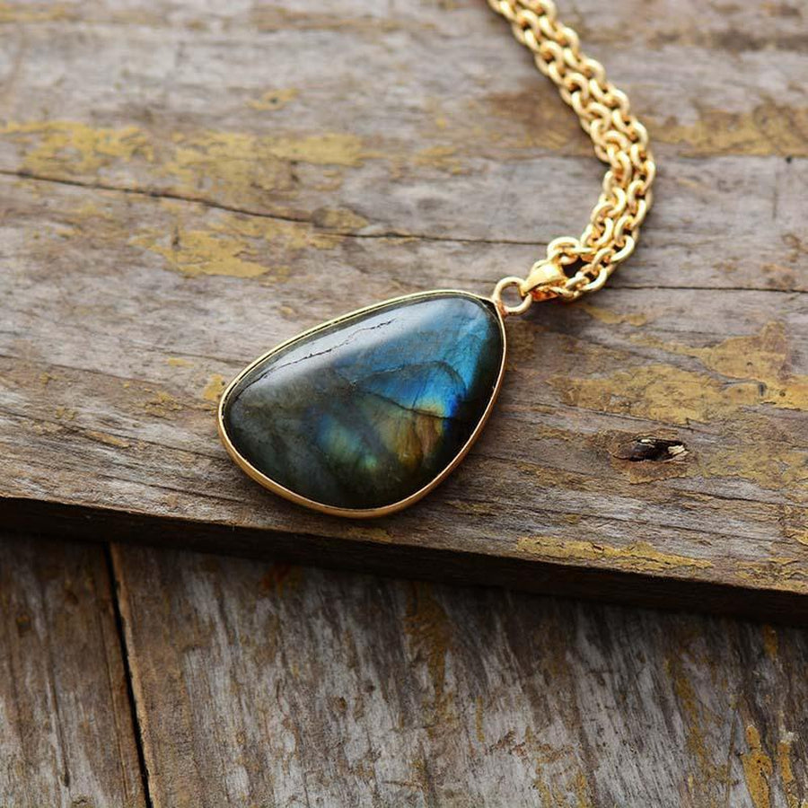 Pendentif larme en Labradorite naturelle