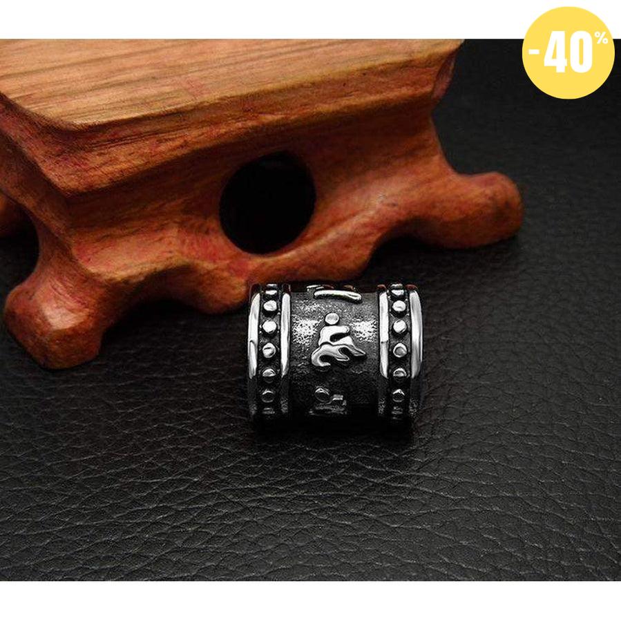 Pendentif om mani padme hum en métal précieux : titane