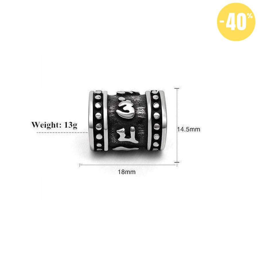 Pendentif om mani padme hum en métal précieux : titane