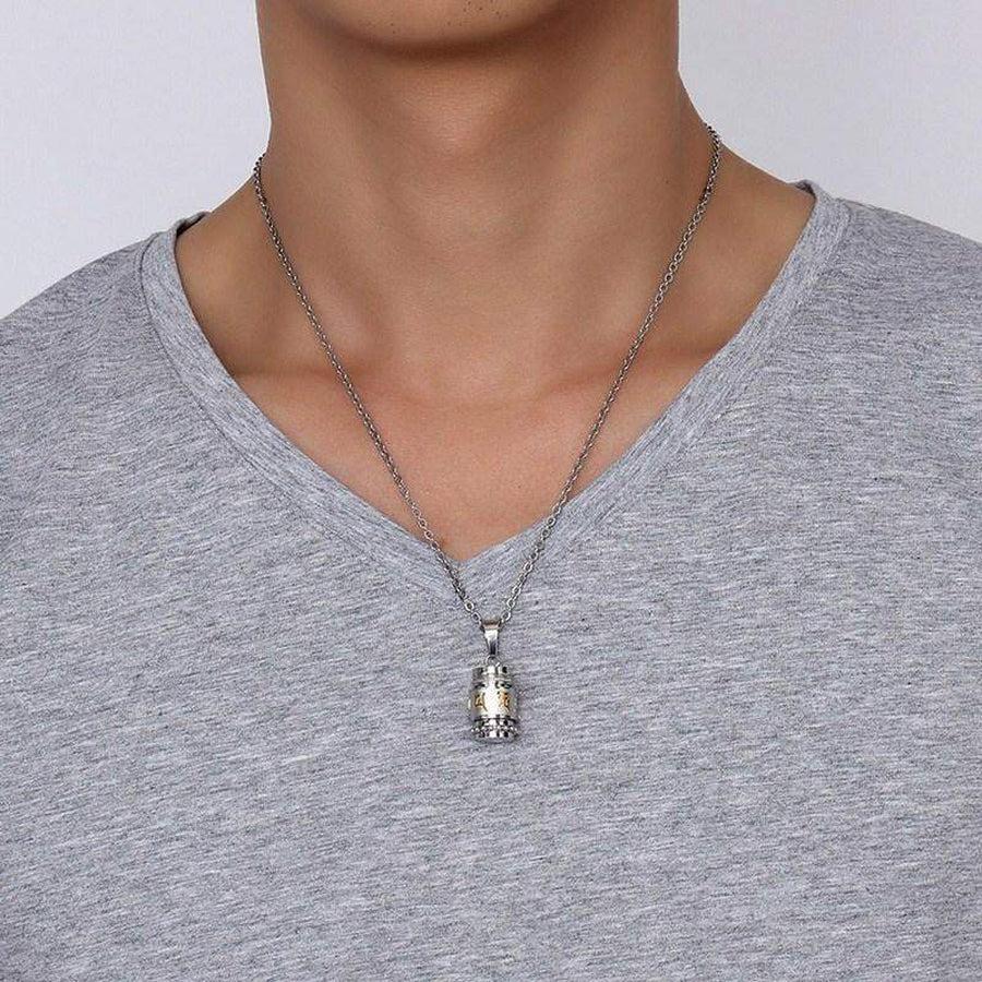 Pendentif «réalisation de voeux» Om Mani Padme Hum