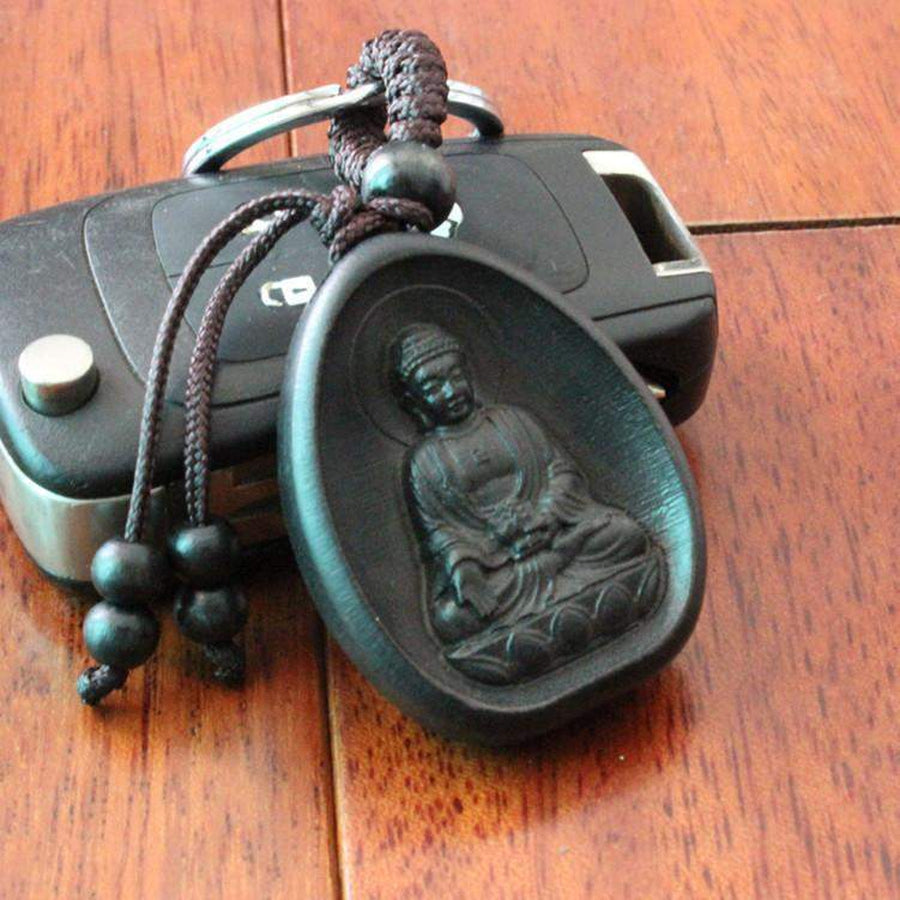 Porte clés Amitabha Bouddha noir