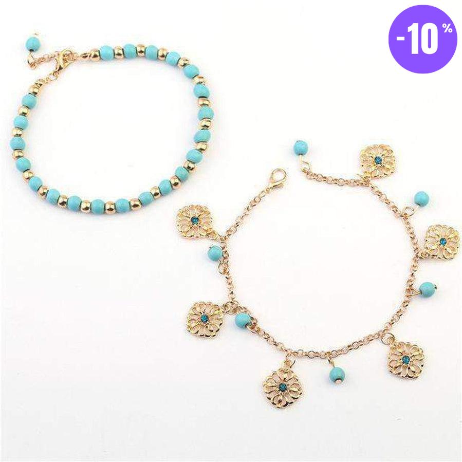 Set de 2 bracelets de cheville