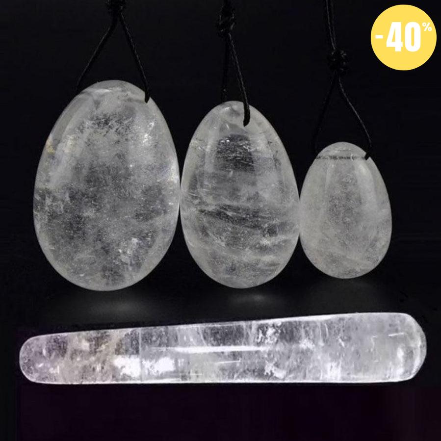 Set de 3 Œufs de Yoni en Cristal de Roche