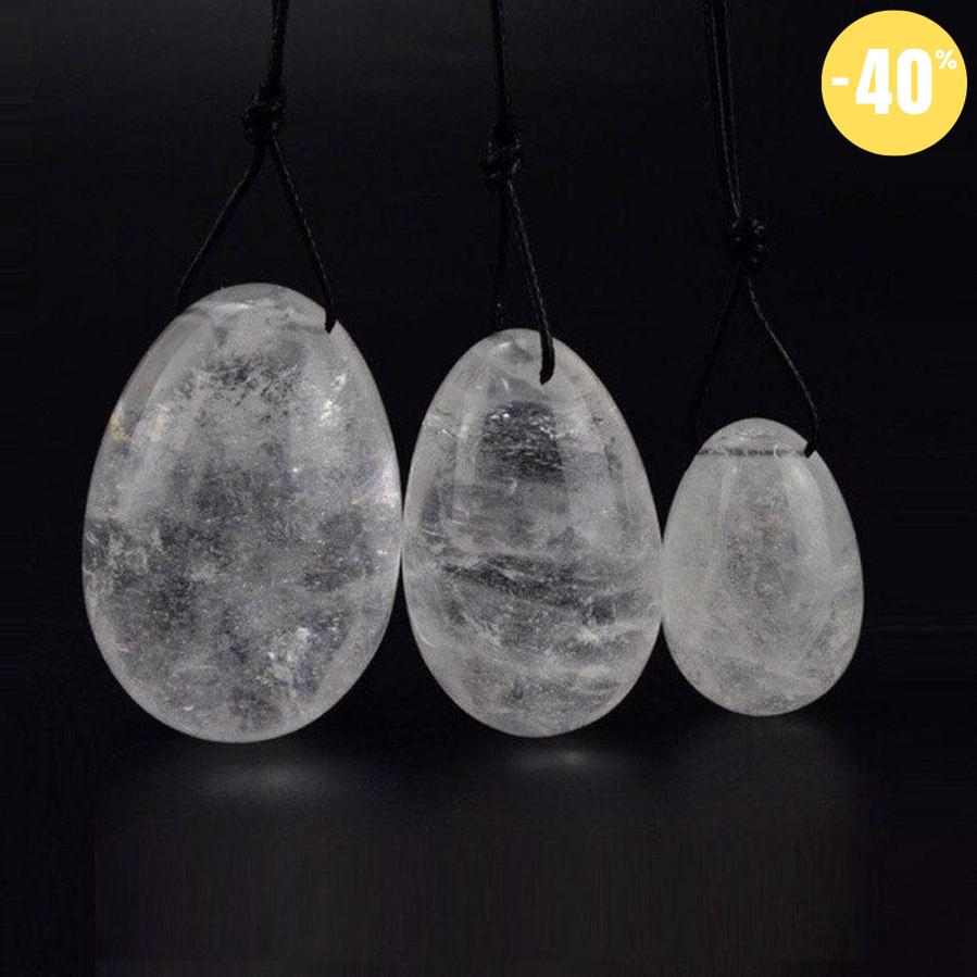 Set de 3 Œufs de Yoni en Cristal de Roche