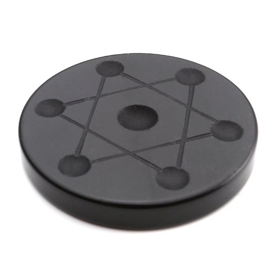 Set de sphères 7 chakras sur support en Obsidienne noire