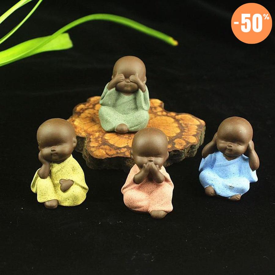 Statuette de petits moines bouddhistes « Tathagata »